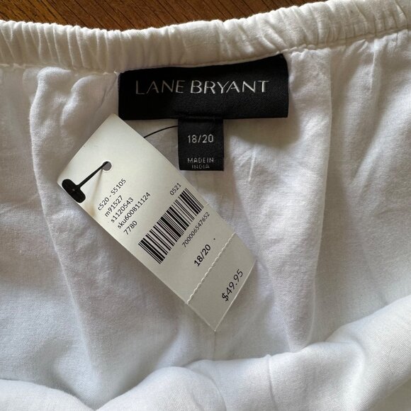 Lane Bryant Top 18/20 Off-Shoulder Ruffle Top White Blouse NWT - Picture 5 of 9